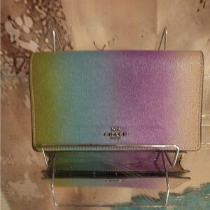 Coach Green and Purple Gradient Women's Wallet